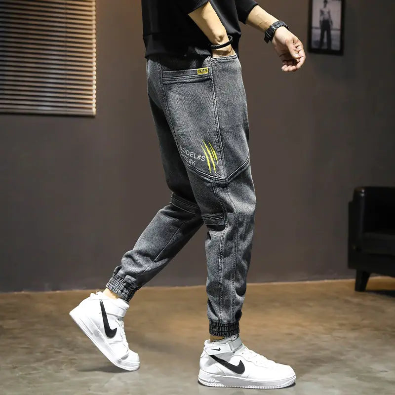 Trendy Autumn Men's Nine-Point Harem Jeans