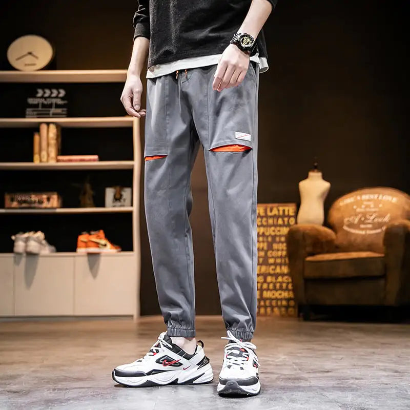 Trendy Men's Harem Pants with Nine-Point Beam Feet