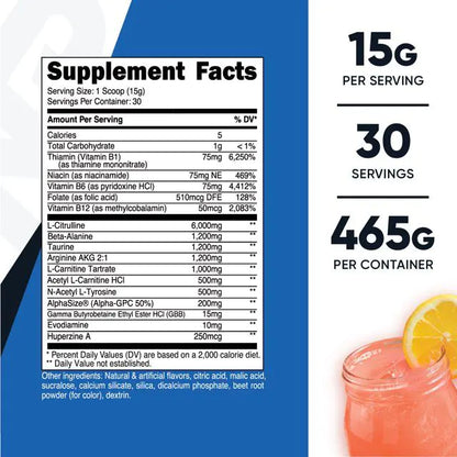 Nutricost Stim-Free Pre-Workout Supplement Powder, 30 Servings (Pink Lemonade)