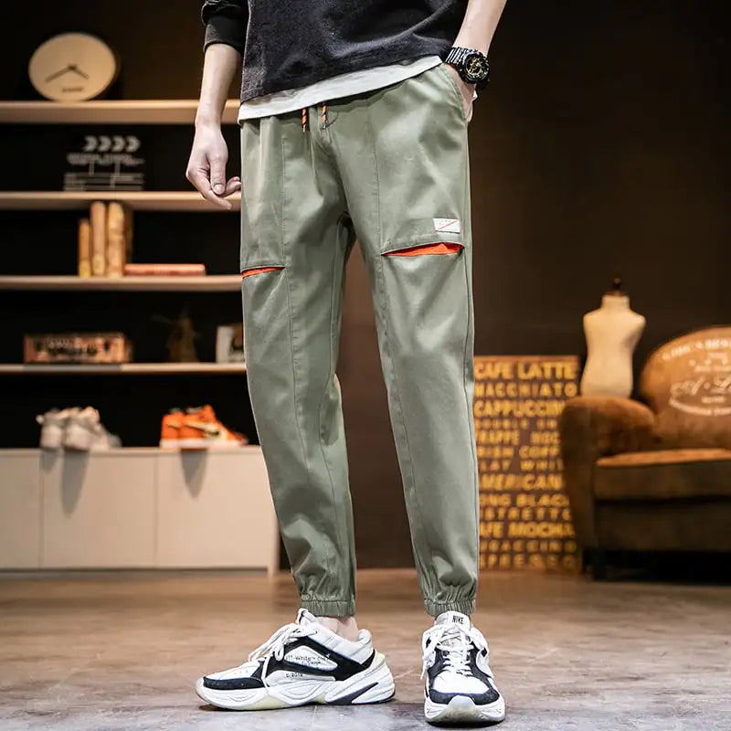 Trendy Men's Harem Pants with Nine-Point Beam Feet
