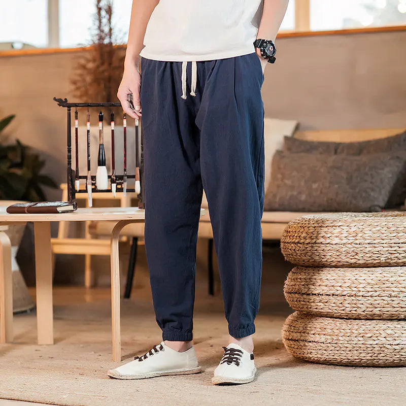 Men's Summer Loose Fit Nine-Point Harem Pants