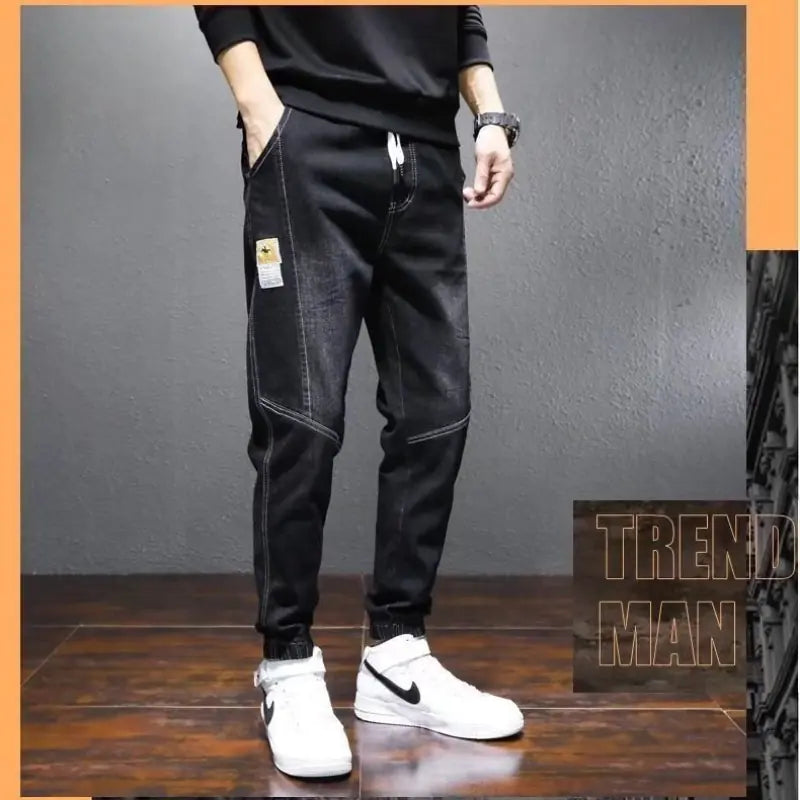 Trendy Autumn Men's Nine-Point Harem Jeans