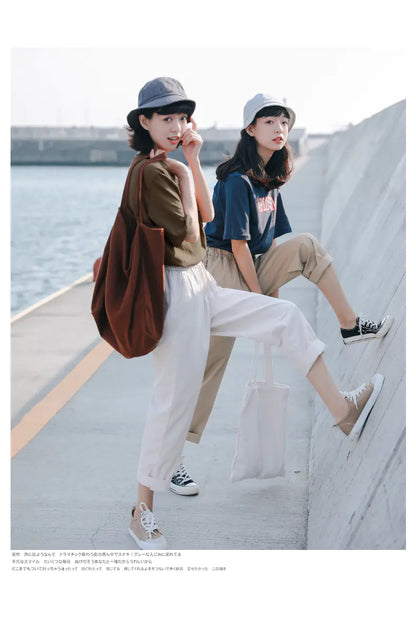 Women's Nine-Point Cargo Harem Pants