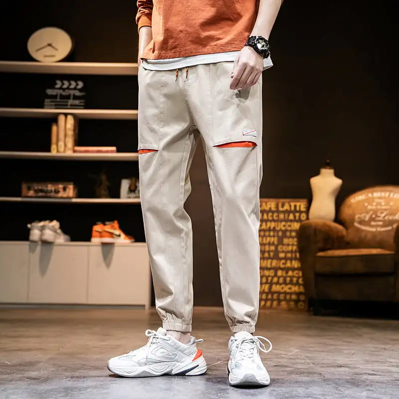 Trendy Men's Harem Pants with Nine-Point Beam Feet