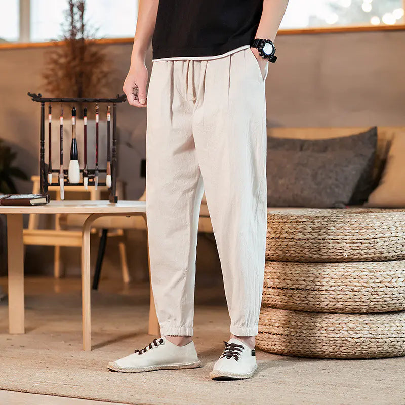 Men's Summer Loose Fit Nine-Point Harem Pants