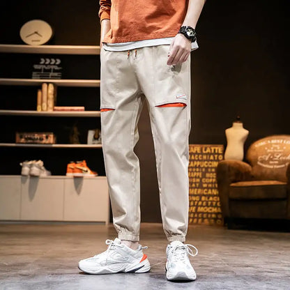 Trendy Men's Harem Pants with Nine-Point Beam Feet