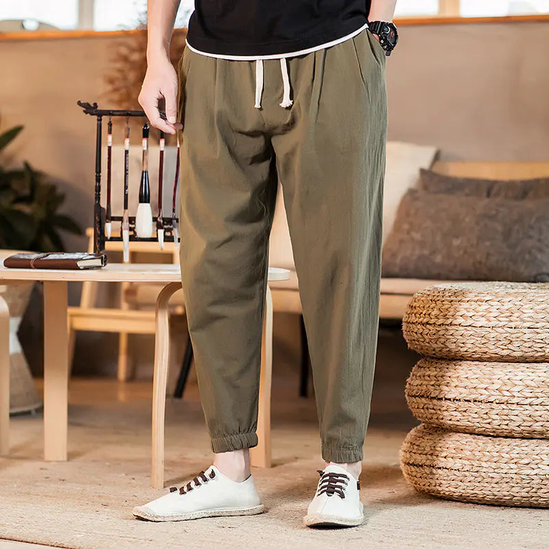 Men's Summer Loose Fit Nine-Point Harem Pants
